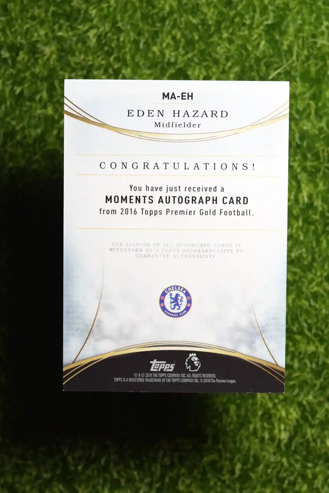2016 Topps Premier Gold Eden Hazard Moments Autograph 76/100 - Image 2