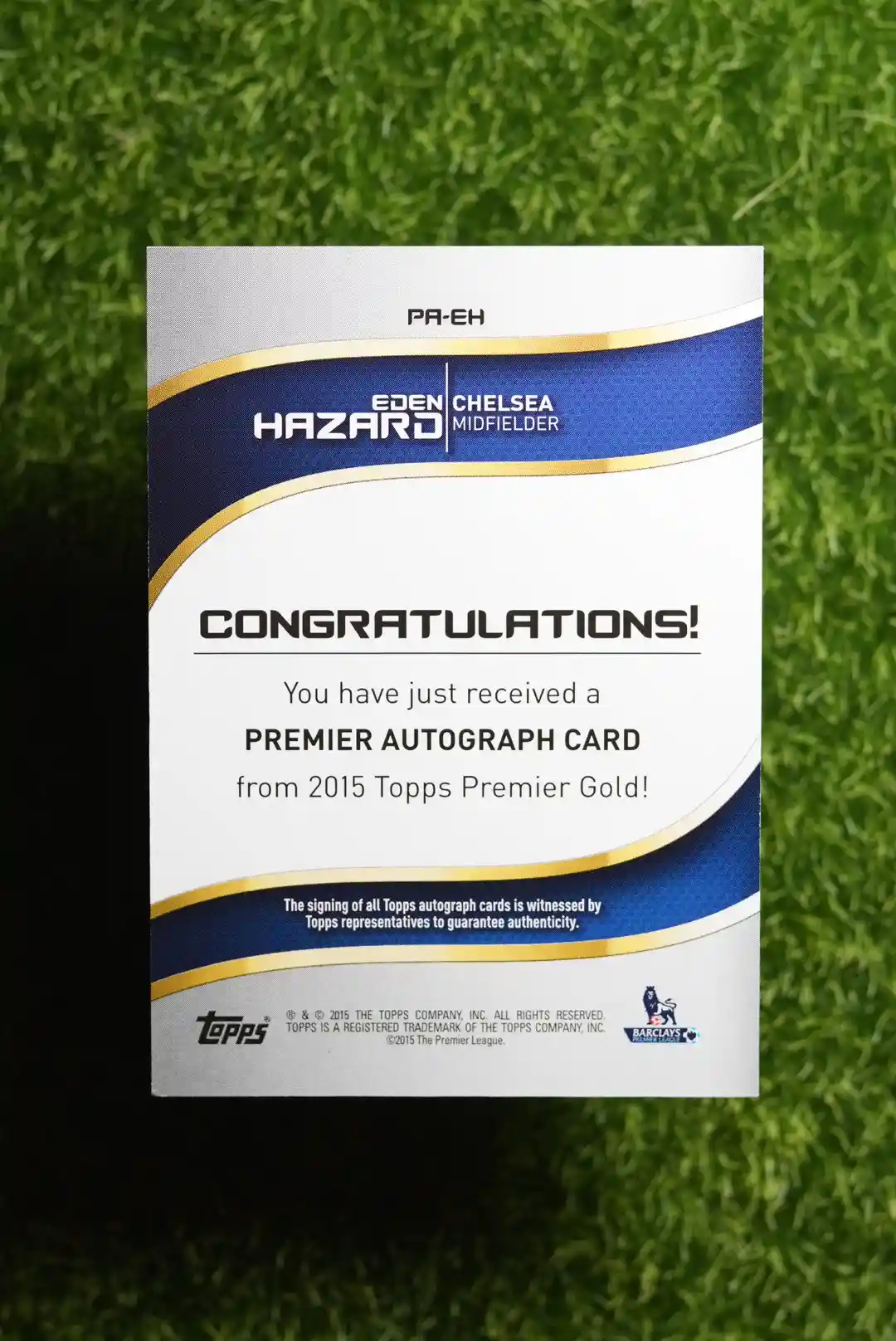 2015 Topps Premier Gold Eden Hazard Premier Autograph - Image 2