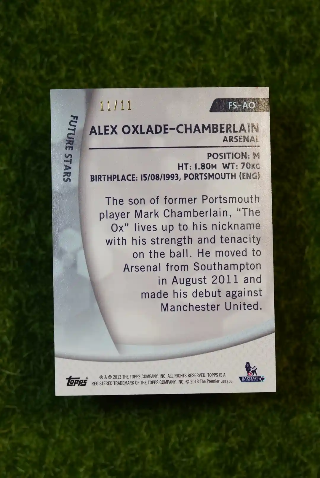 2013-14 Topps Premier League Alex Oxlade-Chamberlain Future Stars 11/11 - Image 2