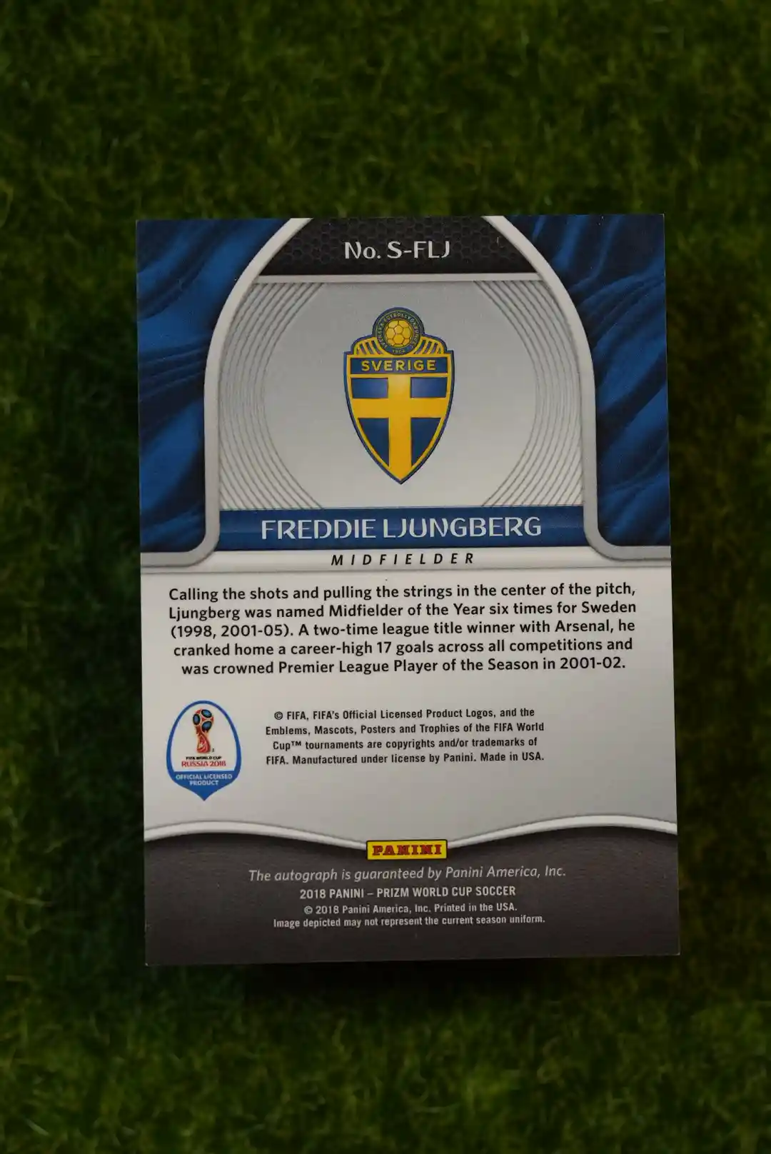 2018 Panini Prizm World Cup Freddie Ljungberg Signatures - Image 2