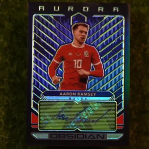 2019-20 Panini Obsidian Aaron Ramsey Aurora Red Auto 20/25