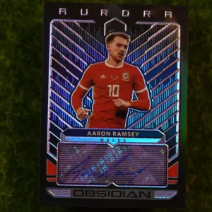 2019-20 Panini Obsidian Aaron Ramsey Aurora Green Auto 11/15