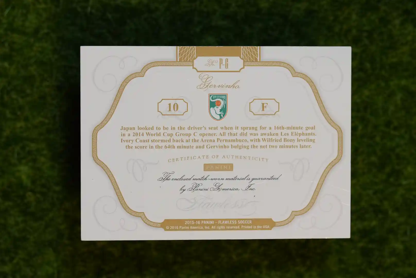 2015-16 Panini Flawless Gervinho Match-Worn Materials 09/25 - Image 2