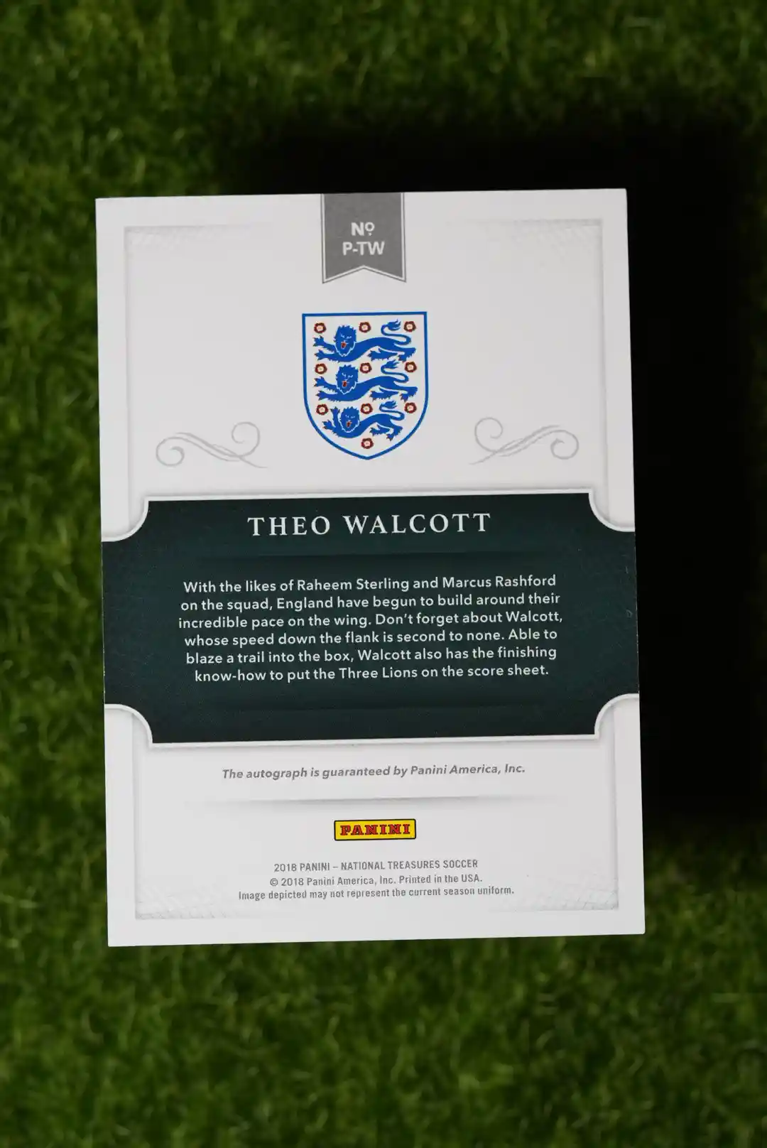 2018 Panini National Treasures Theo Walcott Penmanship Auto 03/10 - Image 2