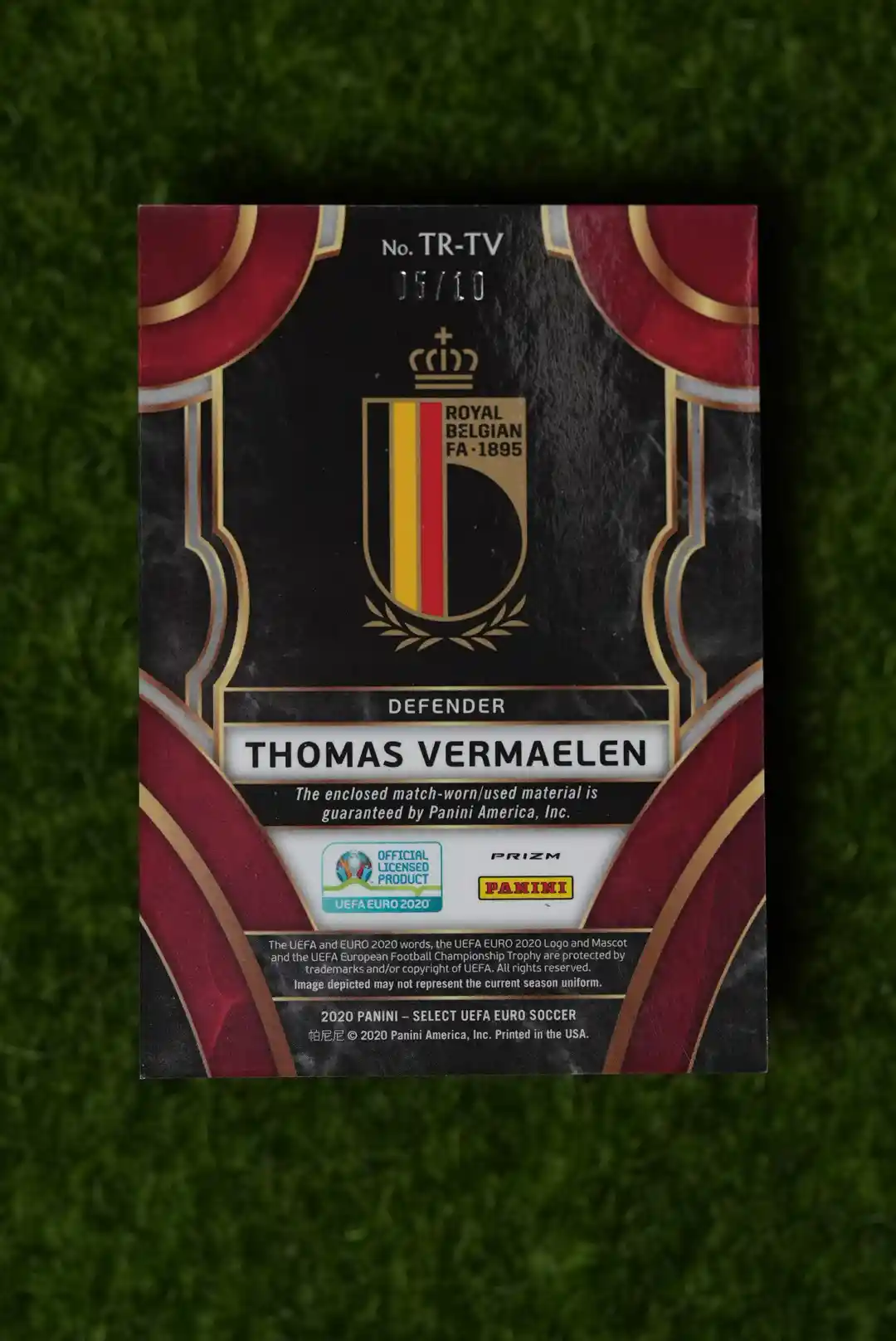 2020 Panini Select UEFA Euro Thomas Vermaelen Triumph Gold Prizm 05/10 - Image 2