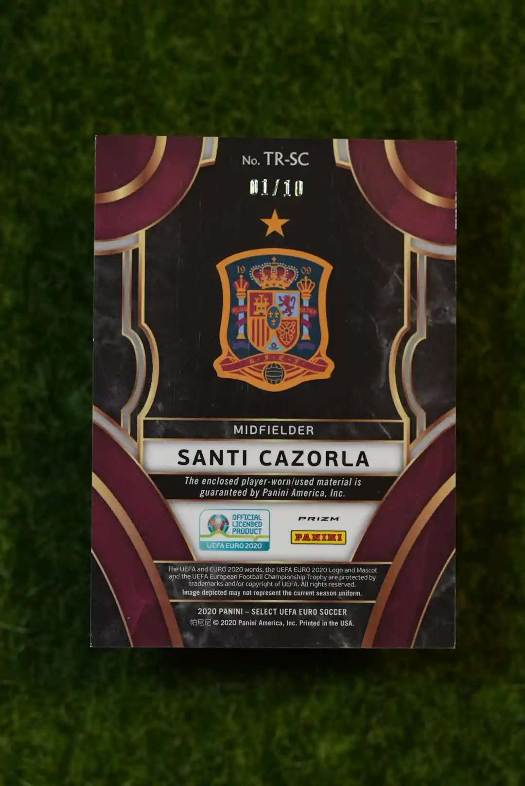 2020 Panini Select UEFA Euro Santi Cazorla Triumph Gold Prizm 01/10 - Image 2