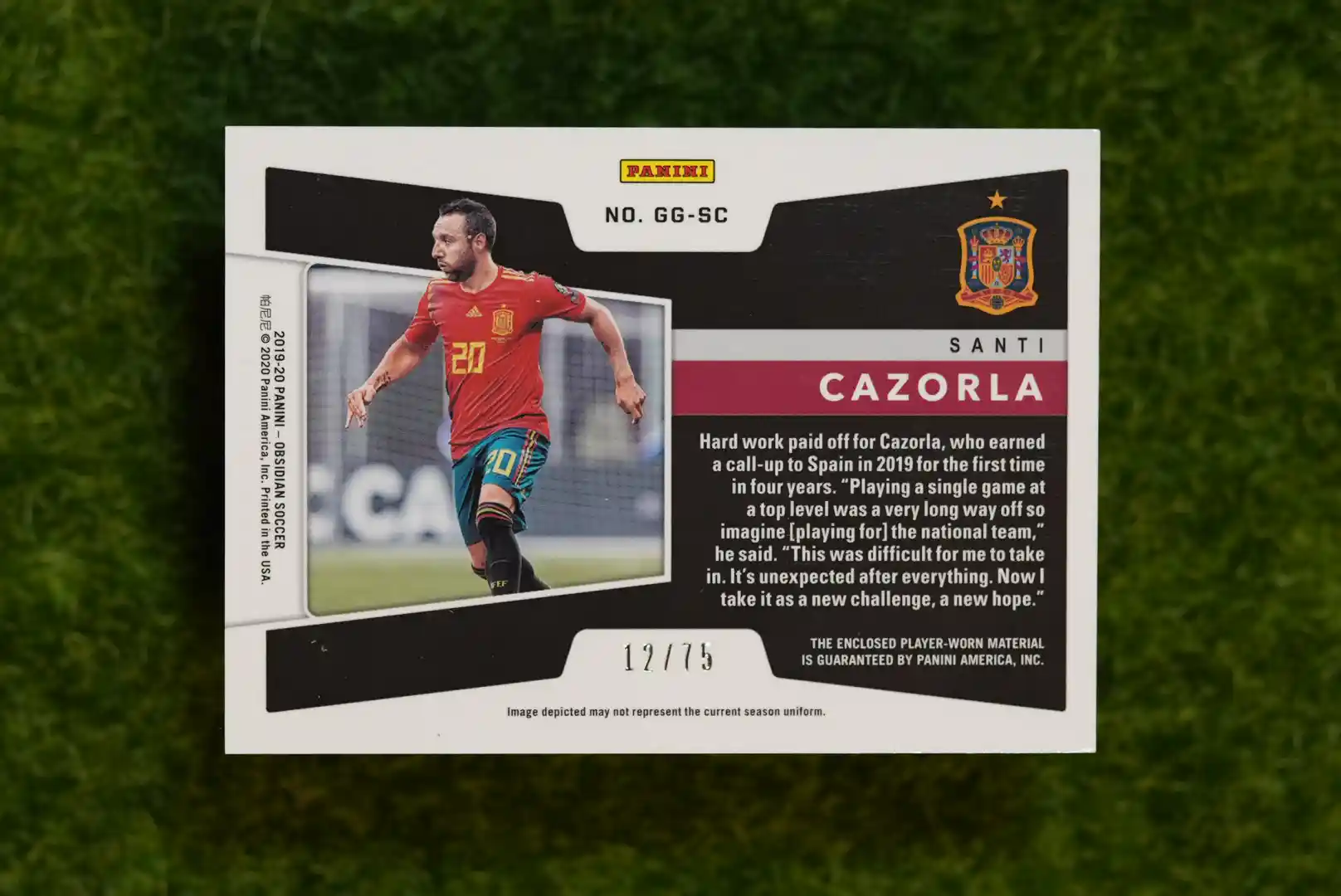 2019-20 Panini Obsidian Santi Cazorla Galaxy Gear Blue 12/75 - Image 2