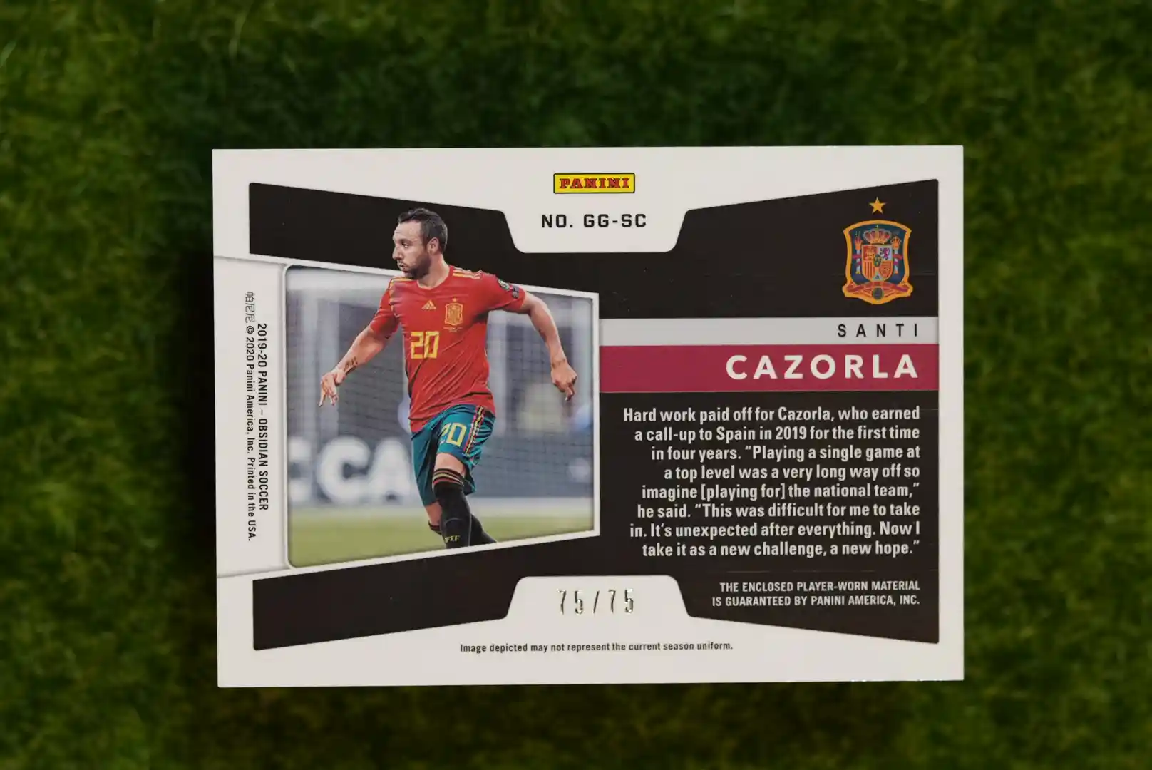2019-20 Panini Obsidian Santi Cazorla Galaxy Gear Blue 75/75 - Image 2