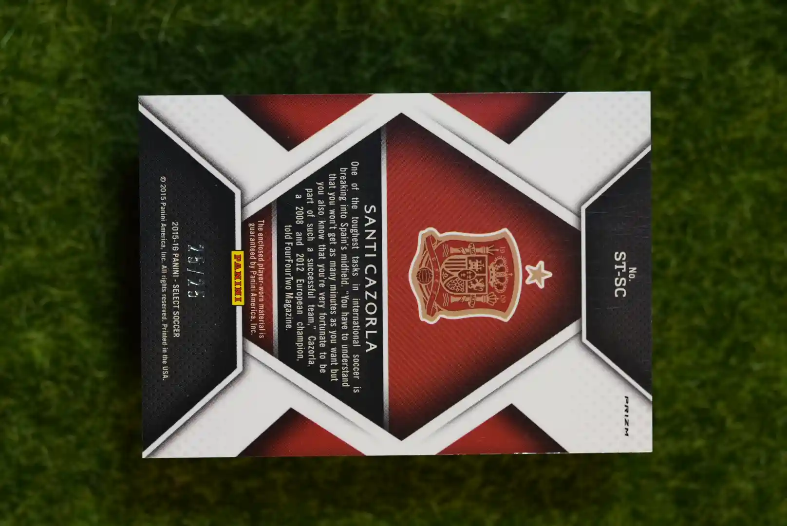 2015-16 Panini Select Santi Cazorla Select Stars Purple Prizm 75/75 - Image 2