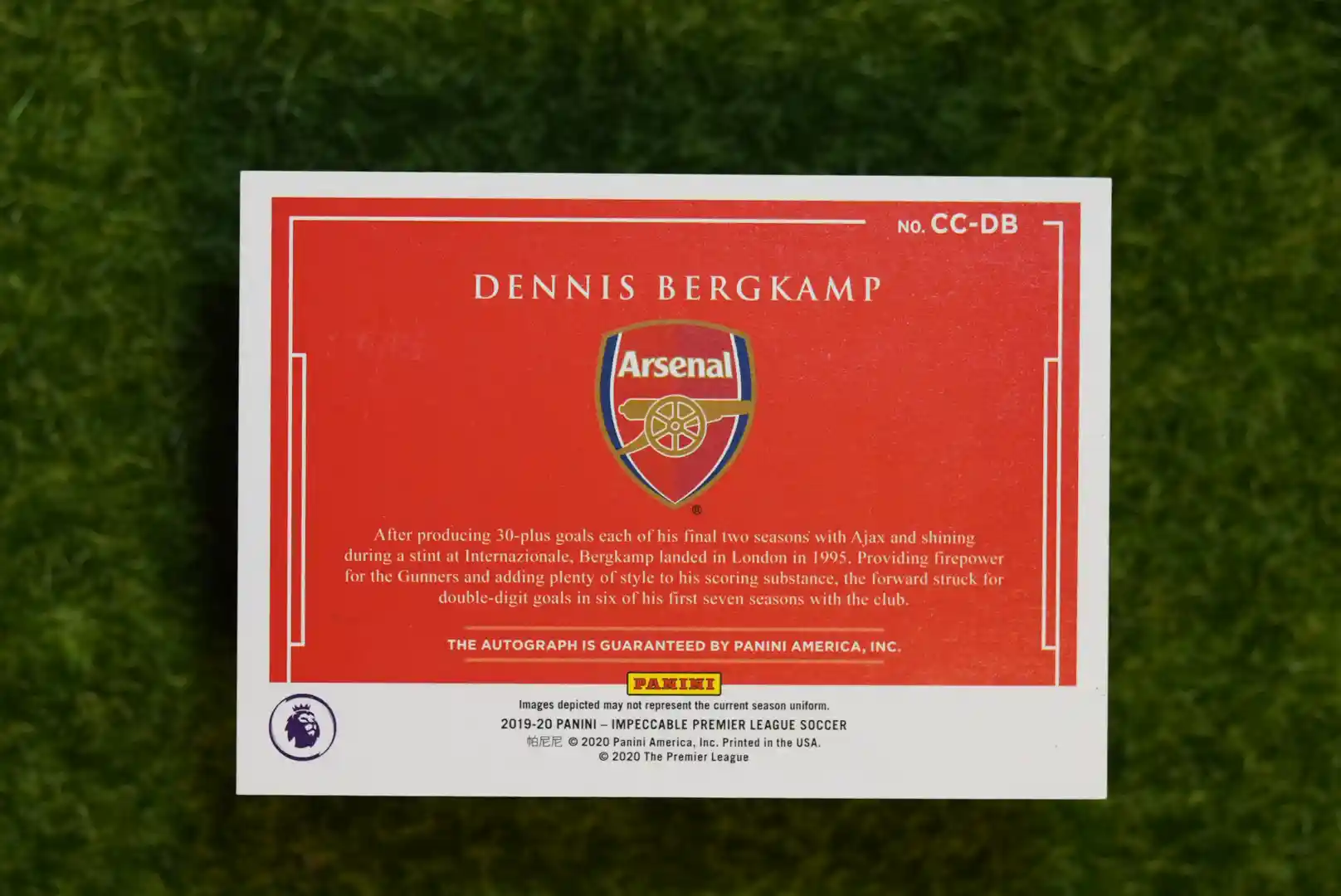2019-20 Panini Impeccable Dennis Bergkamp Canvas Creations Auto 07/10 - Image 2