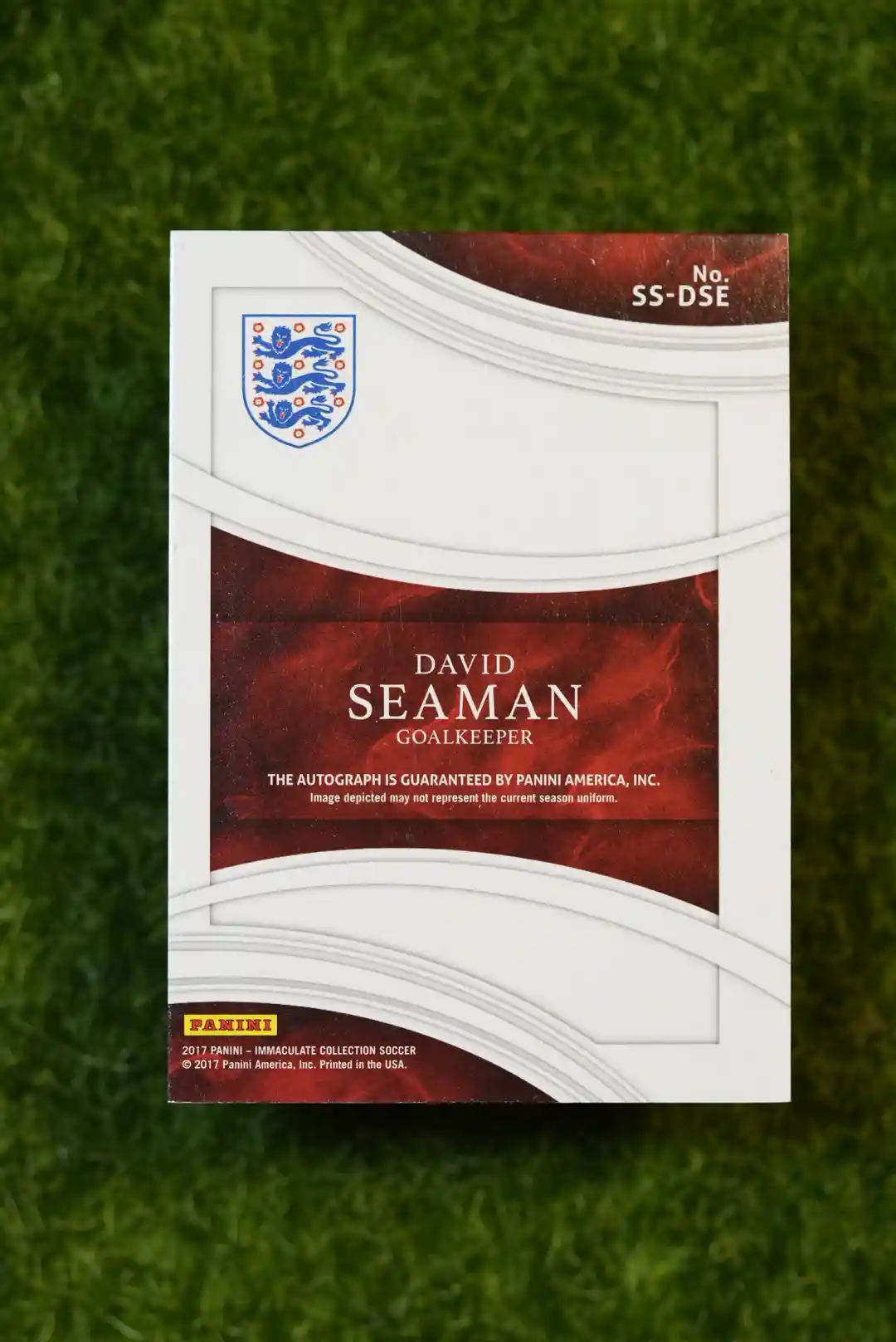 2017 Panini Immaculate Collection David Seaman Autograph 23/50 - Image 2