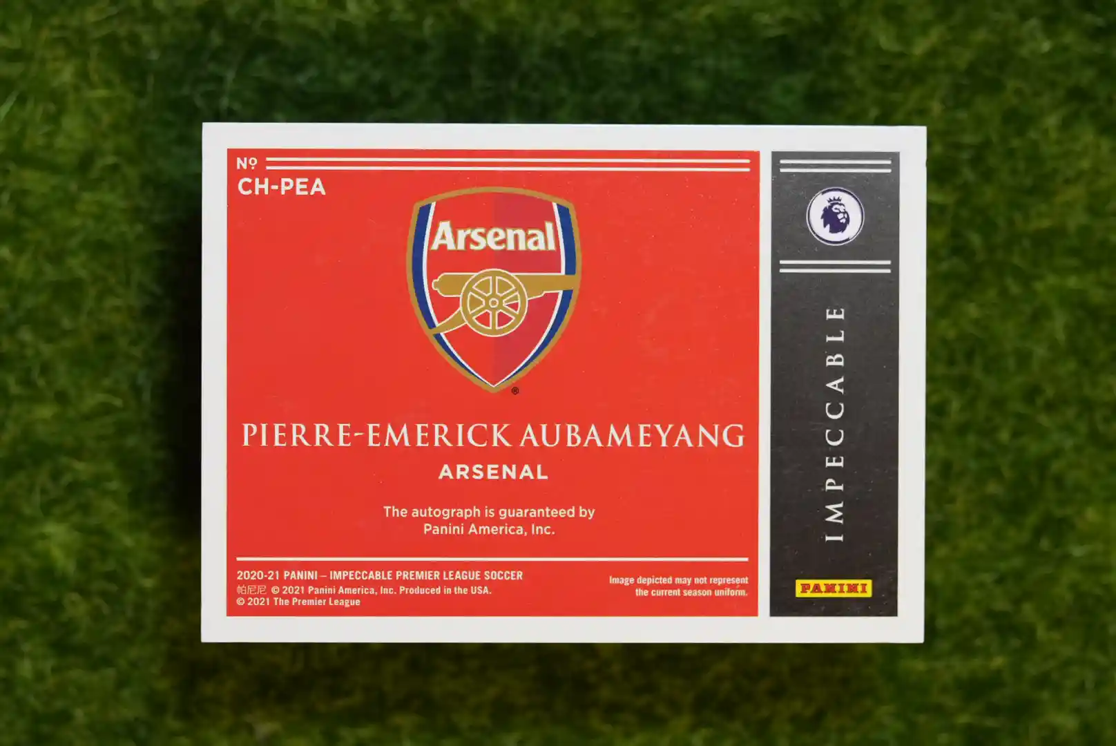 2020-21 Panini Impeccable Pierre-Emerick Aubameyang Club History Patch Auto 48/86 - Image 2