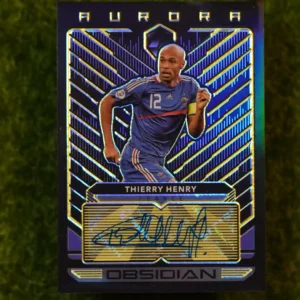 2019-20 Panini Obsidian Thierry Henry Aurora Yellow Auto 5/5