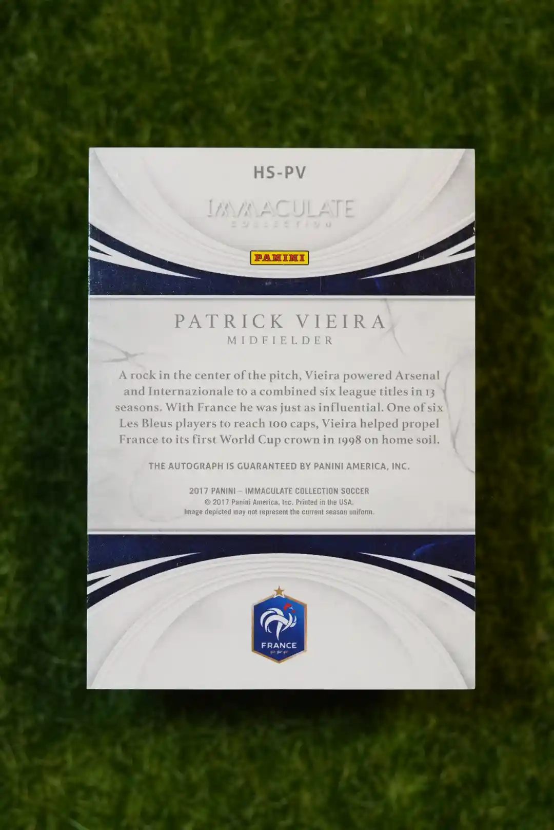 2017 Panini Immaculate Collection Patrick Vieira Historical Significance Auto 05/50 - Image 2