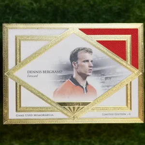 2018 Futera Unique Dennis Bergkamp Game-Worn Memorabilia Gold 01/04