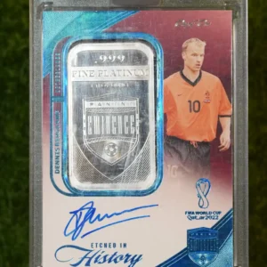 2022 Panini Eminence FIFA World Cup Dennis Bergkamp Etched in History Platinum Bar Auto