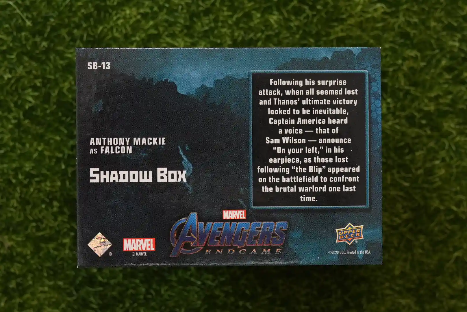 2020 Upper Deck Avengers Endgame Anthony Mackie as Falcon Shadow Box SB-13 - Image 2