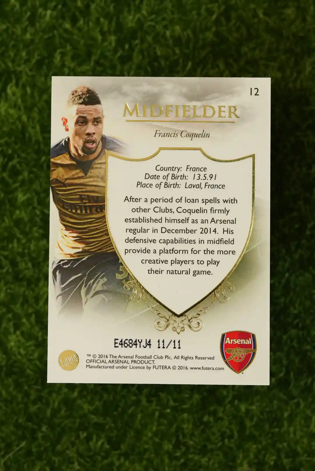 2016 Futera Arsenal Francis Coquelin 11/11 - Image 2