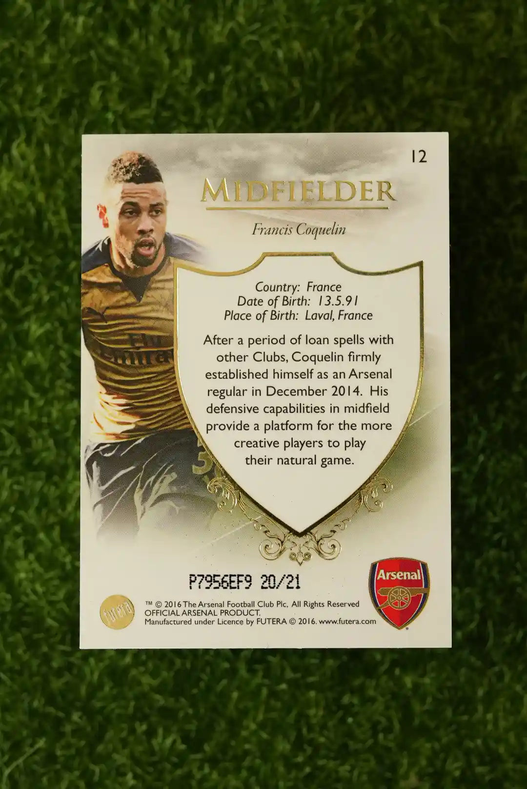 2016 Futera Arsenal Francis Coquelin 20/21 - Image 2