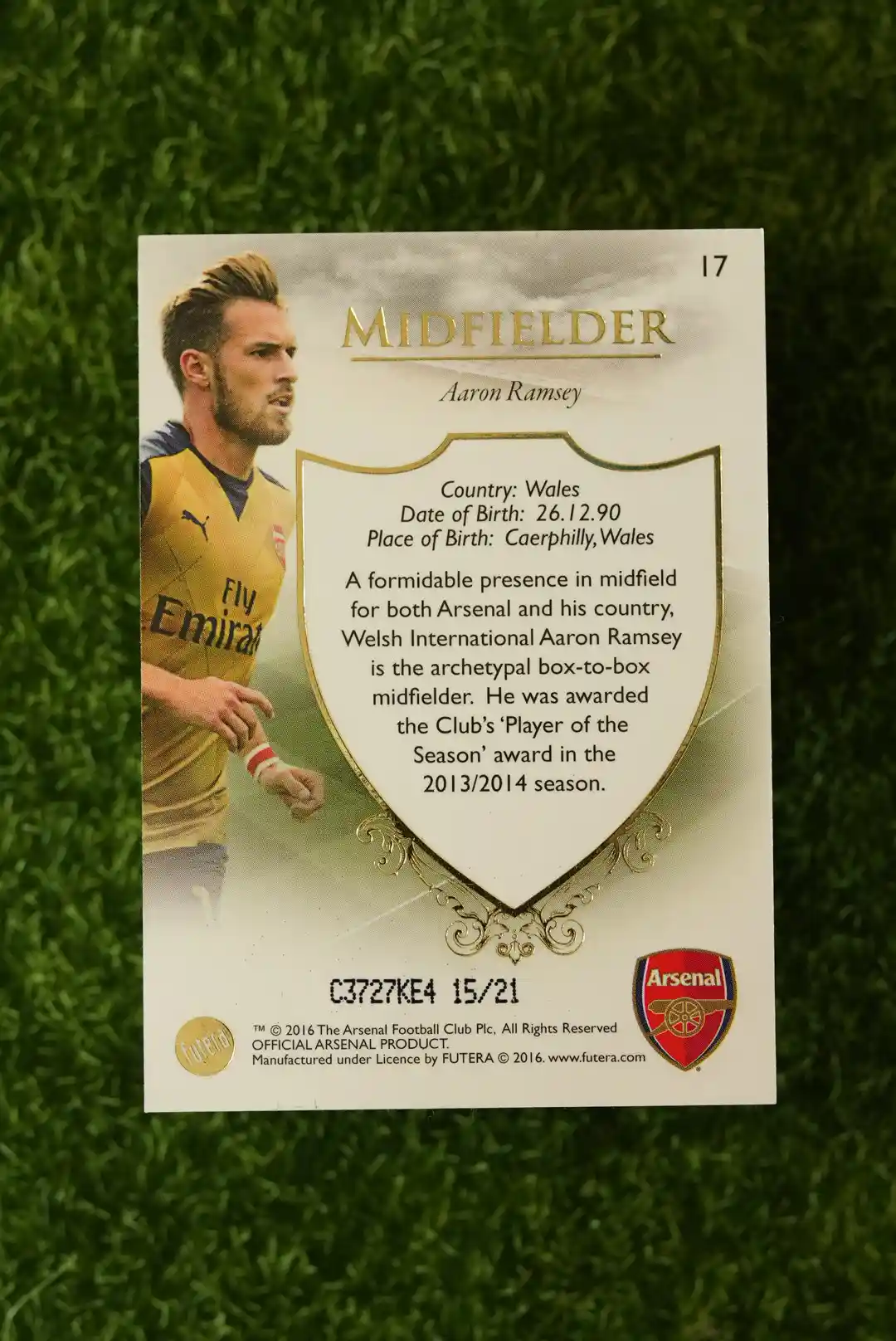 2016 Futera Arsenal Aaron Ramsey 15/21 - Image 2