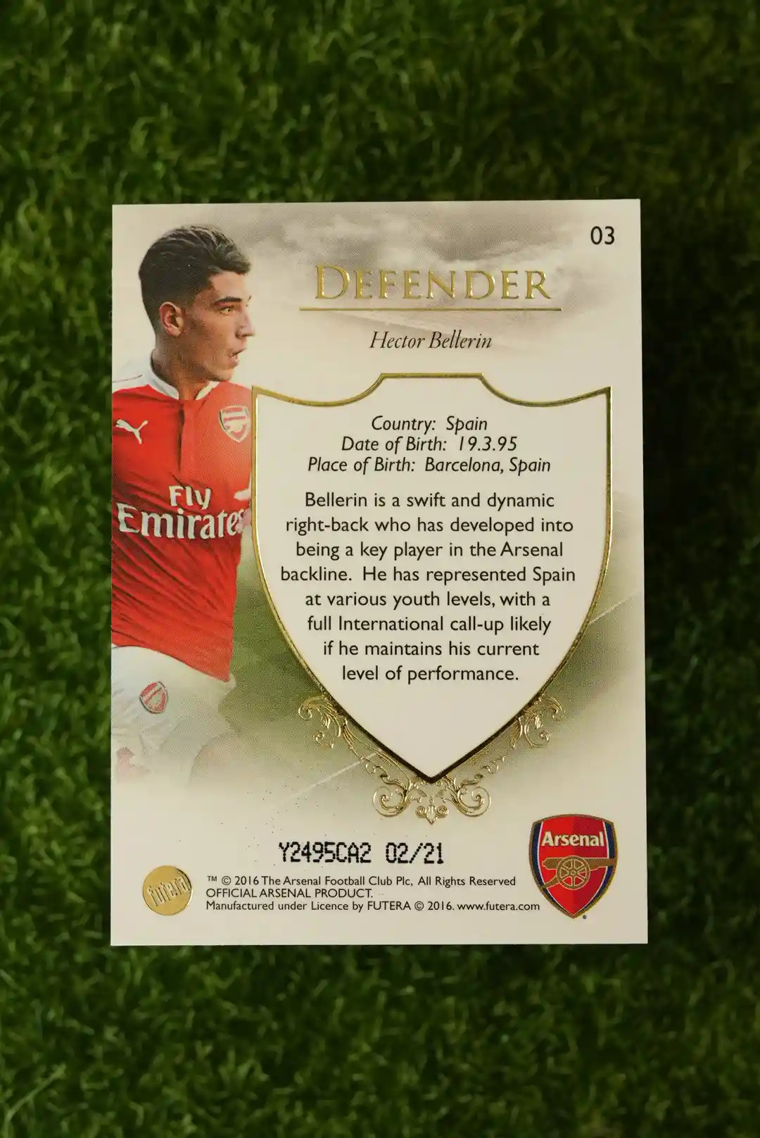 2016 Futera Arsenal Héctor Bellerín 02/21 - Image 2