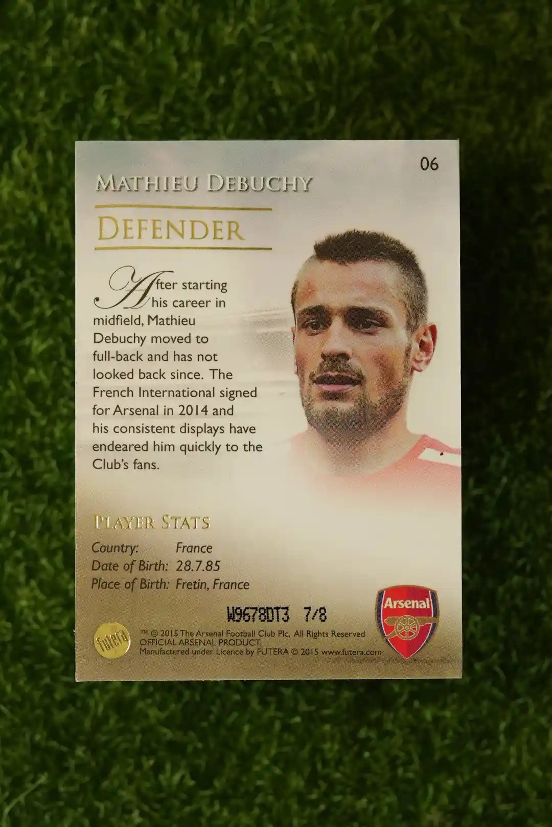 2015 Futera Arsenal Mathieu Debuchy 7/8 - Image 2