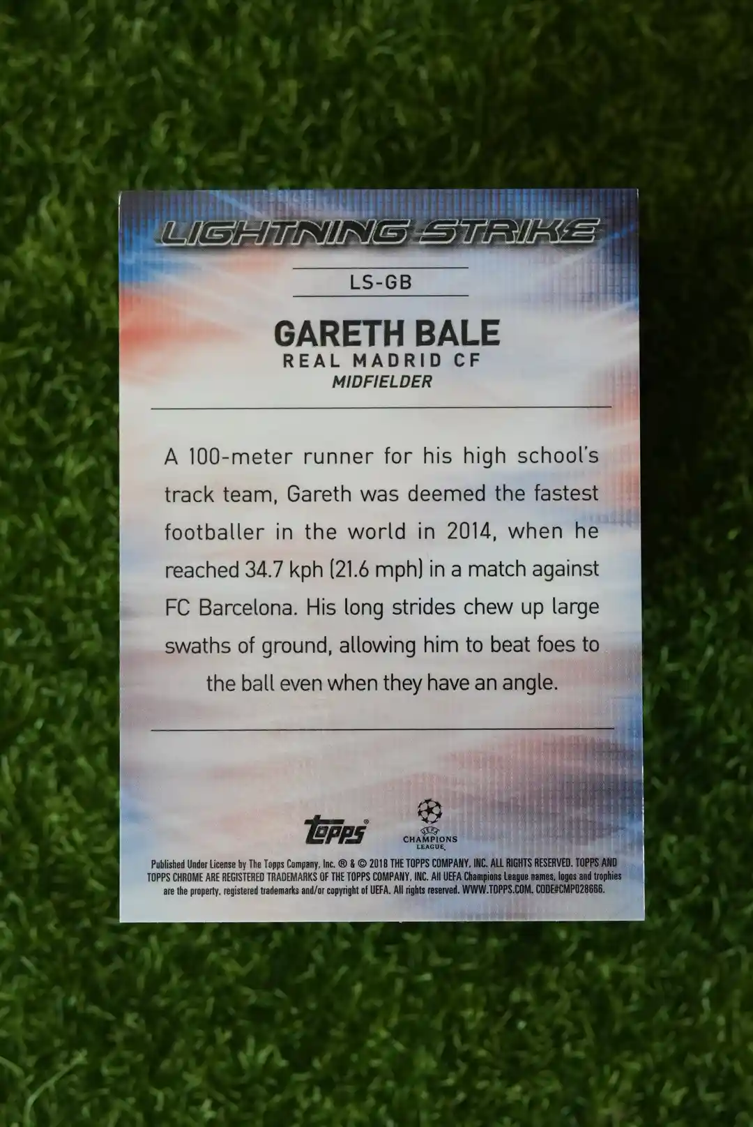 2018-19 Topps Chrome UEFA Champions League Gareth Bale Lightning Strike - Image 2