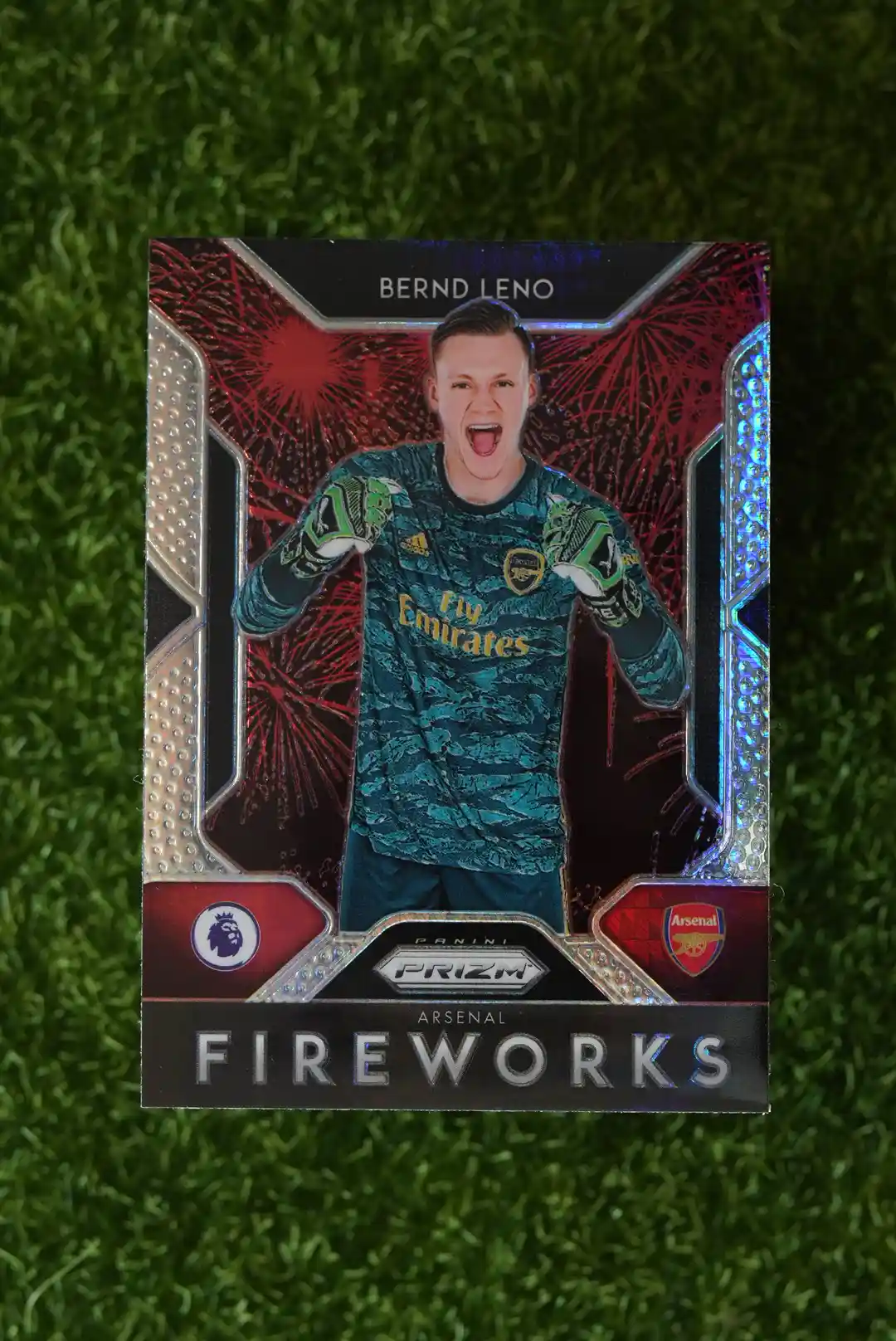 2019-20 Panini Prizm Bernd Leno Fireworks Red Prizm