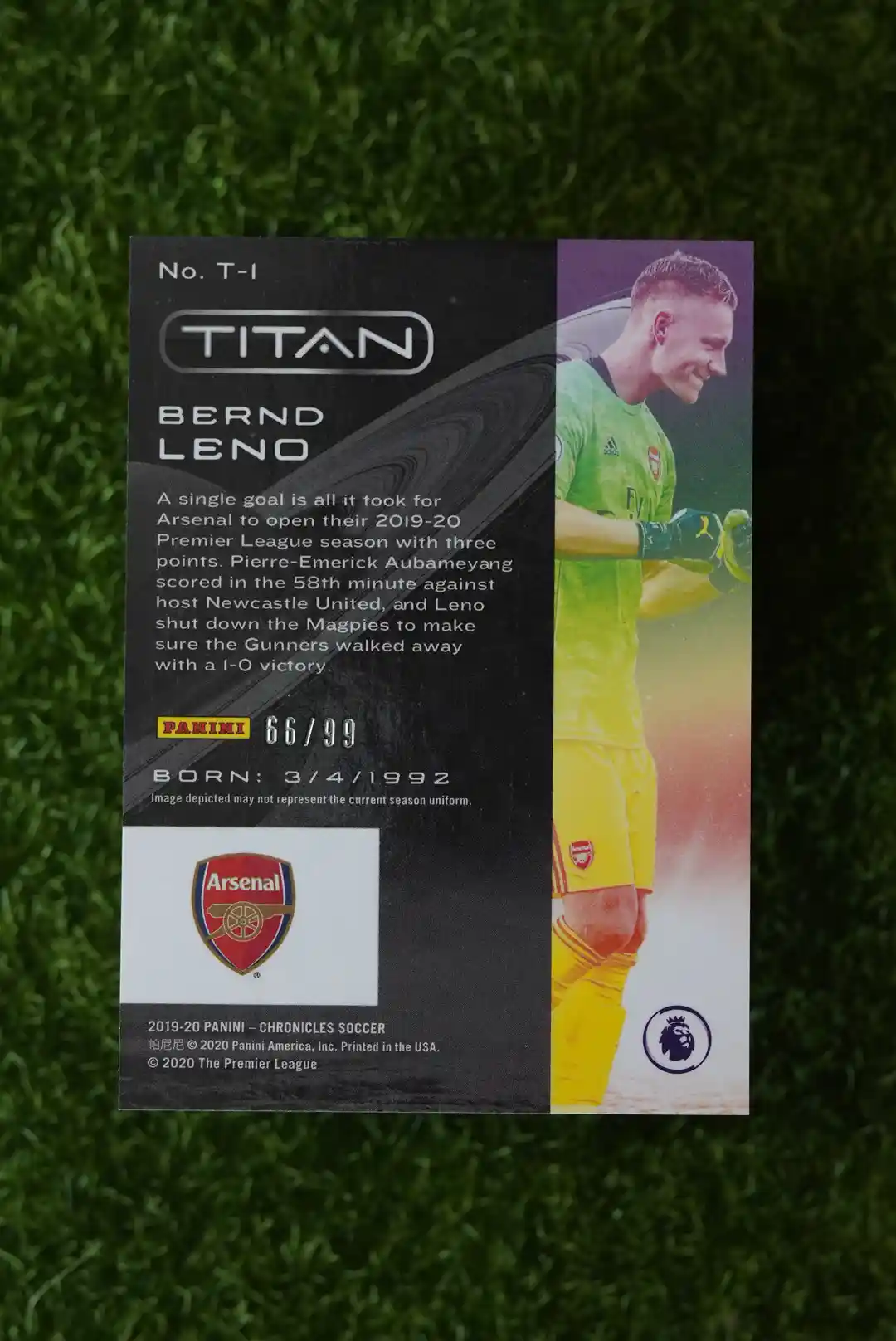 2019-20 Panini Chronicles Titan Bernd Leno 66/99 - Image 2
