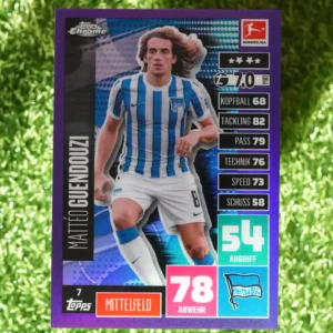 Topps Match Attax Chrome Bundesliga Mattéo Guendouzi Purple 009/299
