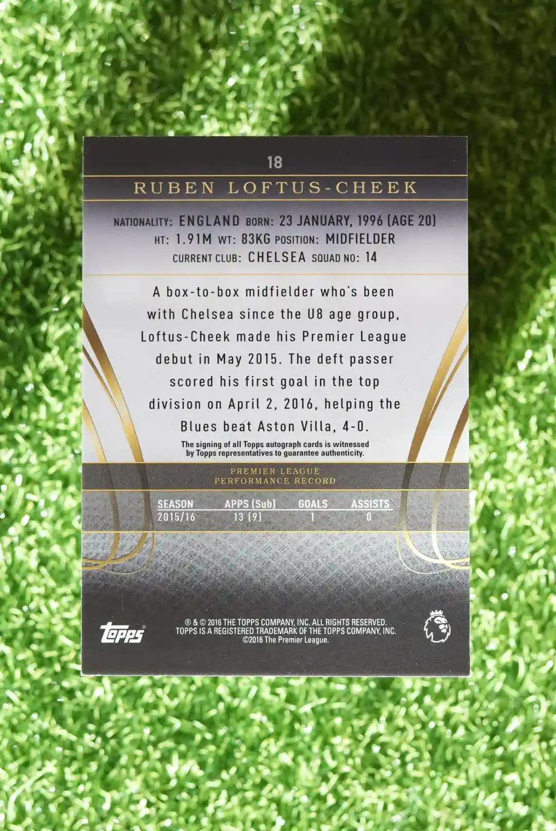 2016-17 Topps Premier Club Ruben Loftus-Cheek Autograph 07/11 - Image 2