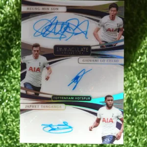 2021 Panini Immaculate Collection Heung-Min Son, Giovani Lo Celso & Japhet Tanganga Triple Autographs 16/25
