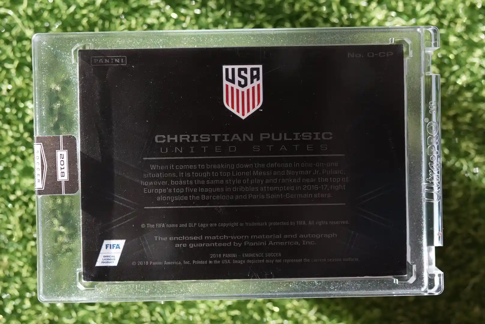 2018 Panini Eminence Christian Pulisic Optimum Patch Auto 1/1 - Image 2