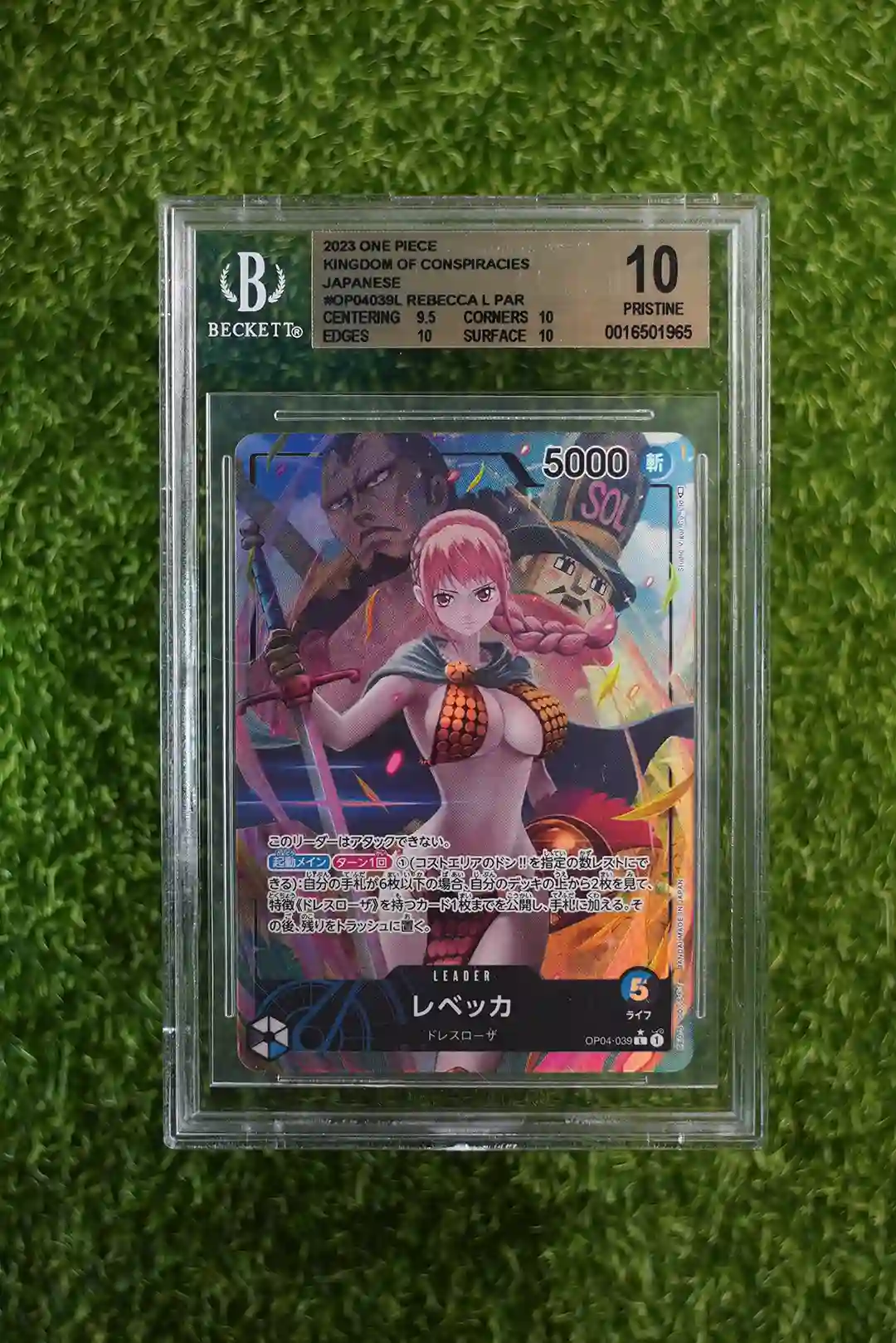 2023 One Piece Kingdom of Conspiracies Rebecca Leader Parallel OP04-039, BGS 10 Pristine