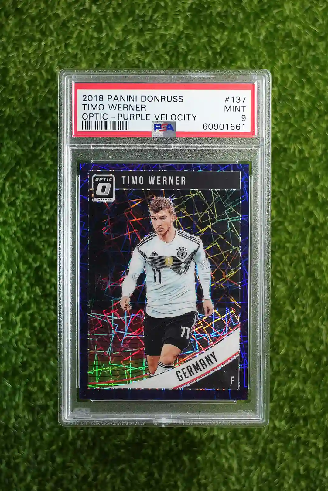 2018 Panini Donruss Optic Soccer Timo Werner Purple Velocity Purple Velocity Parallel #137