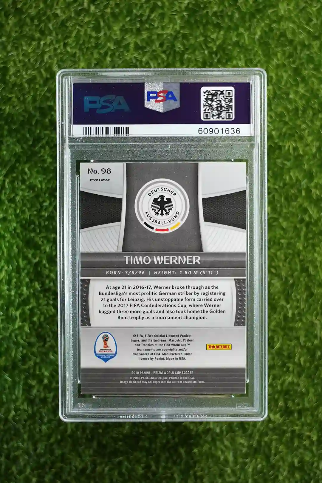 2018 Panini Prizm W/C Soccer Timo Werner Silver Prizm Silver Prizm #98 PSA 9 60901636 - Image 2