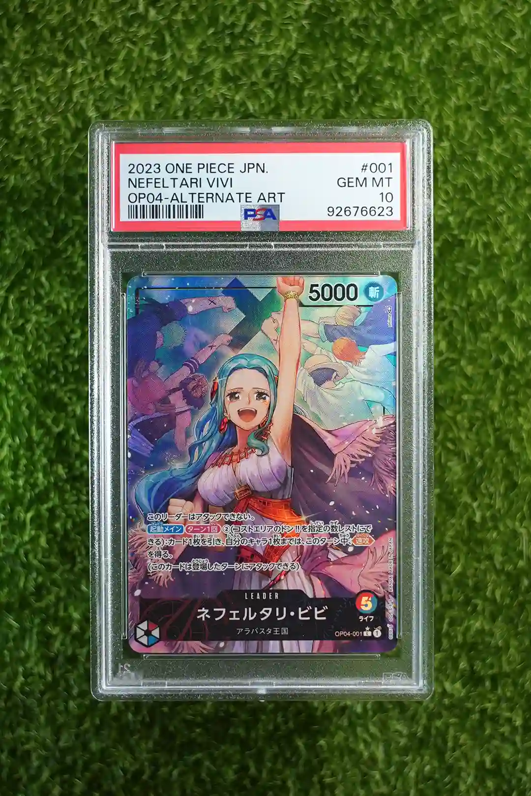 2023 One Piece JPN NEFELTARI VIVI Alternate Art Leader, Alternate Art OP04-001, PSA 10