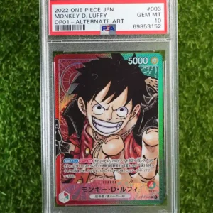 2022 One Piece JPN Monkey D Luffy OP01-003 Alternate Art PSA 10