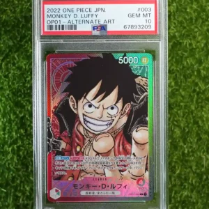 2022 One Piece JPN Monkey D Luffy OP01-003 Alternate Art PSA 10