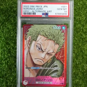 2022 One Piece JPN Roronoa Zoro OP01-001 Alternate Art PSA 10