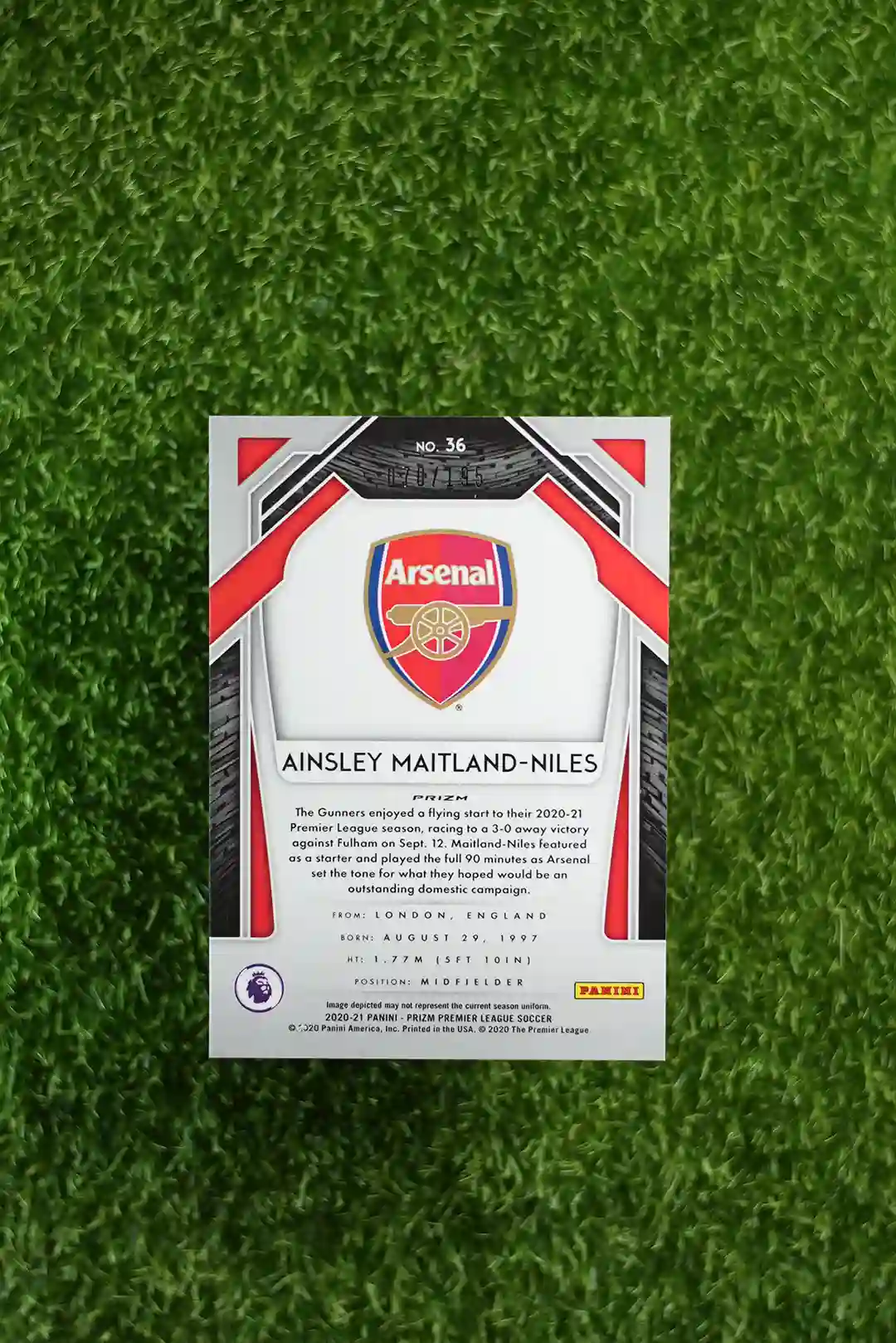 2020 Prizm Ainsley Maitland-Niles Blue Prizm - Image 2