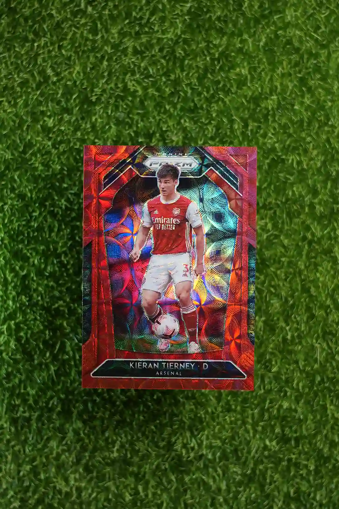 2020 Panini Prizm Premier League Soccer Kieran Tierney Red Prizm #34