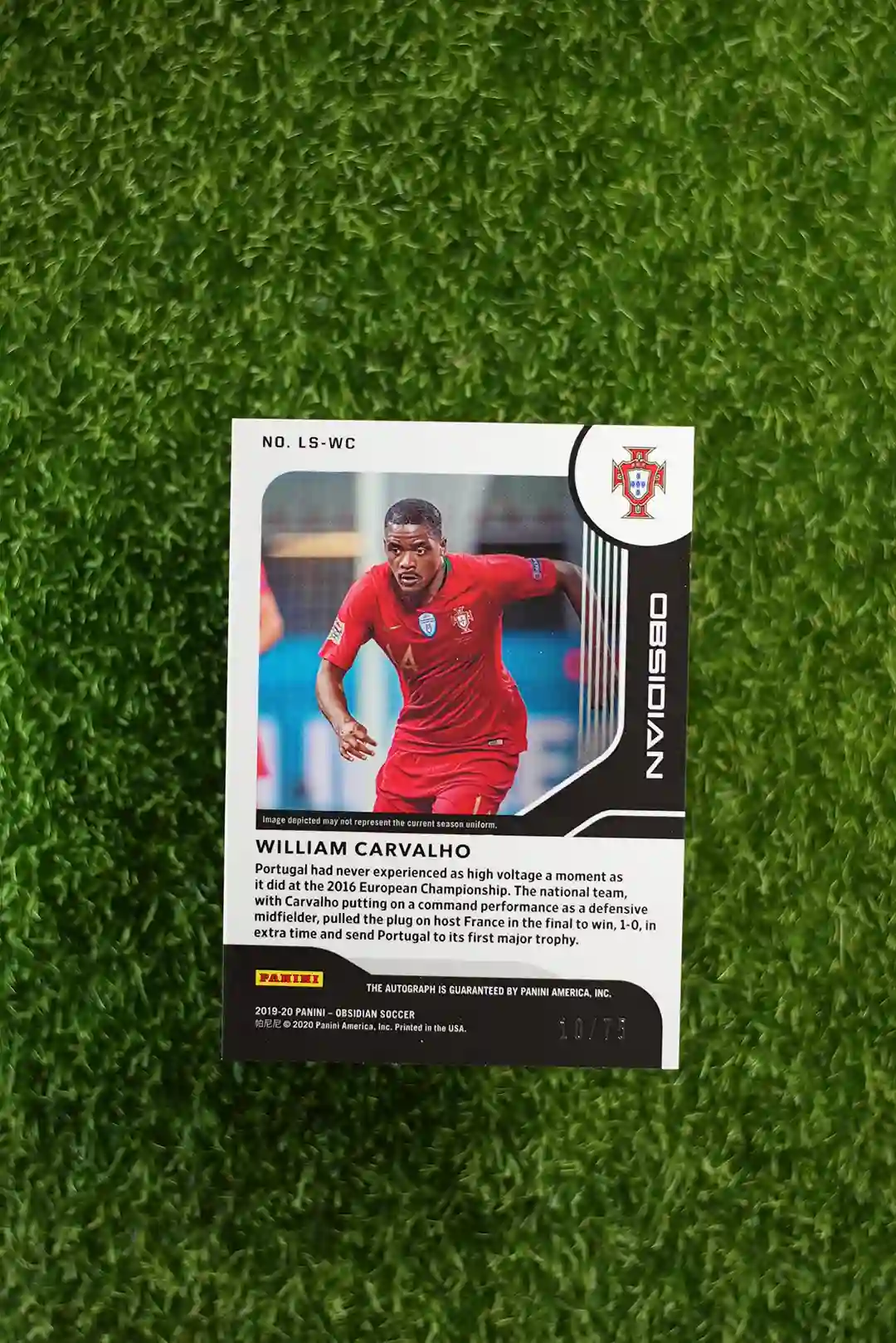 2019-20 Panini Obsidian Soccer William Carvalho Lightning Strike Autograph 10/75 - Image 2