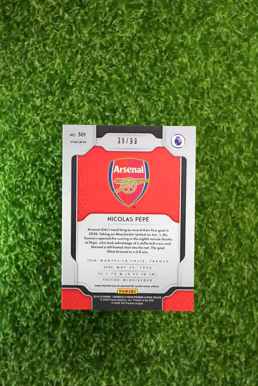 2019-20 Panini Prizm Nicolas Pépé RC 301 33/99 - Image 2