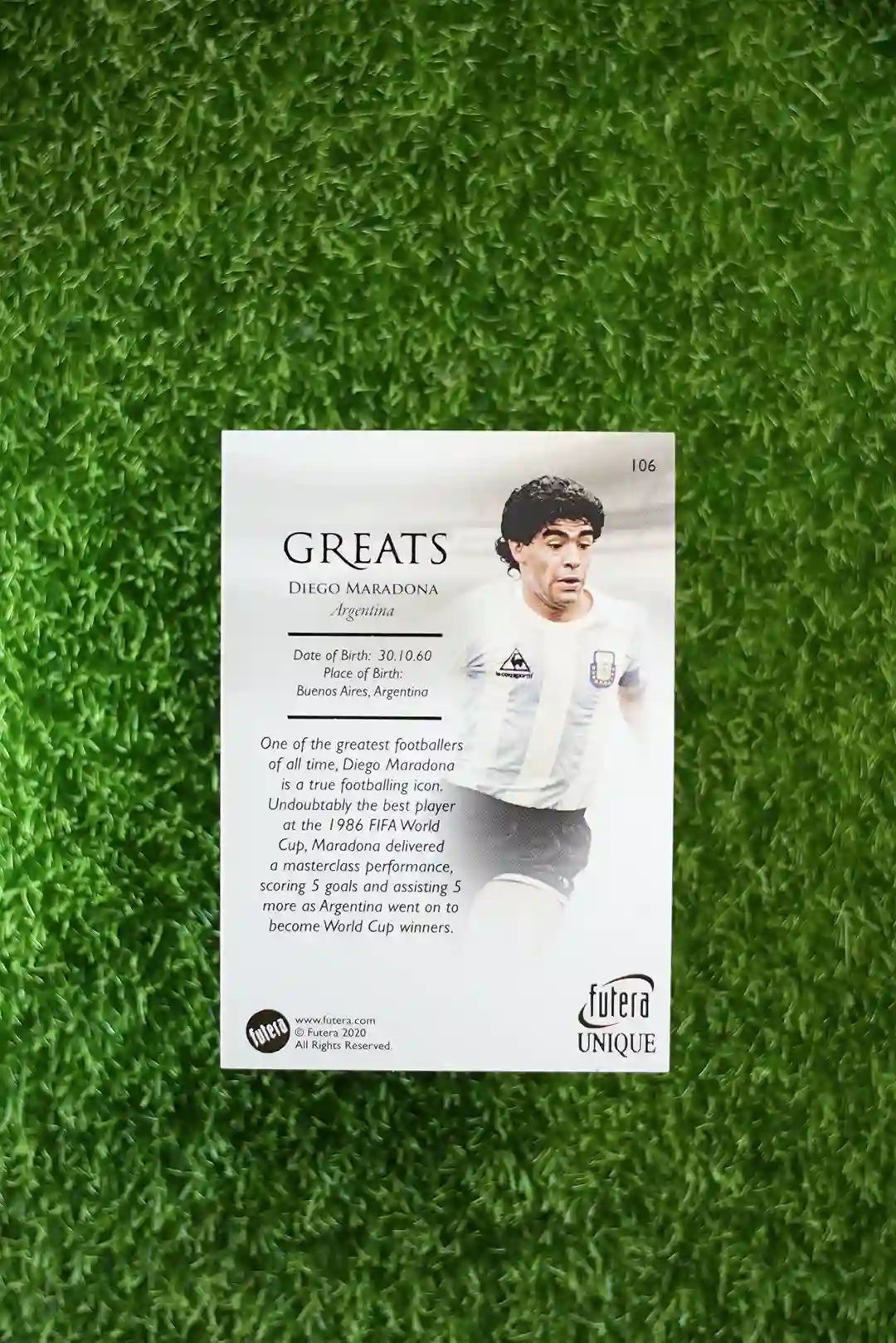 2020 Futera Unique Diego Maradona GREATS 106 - Image 2