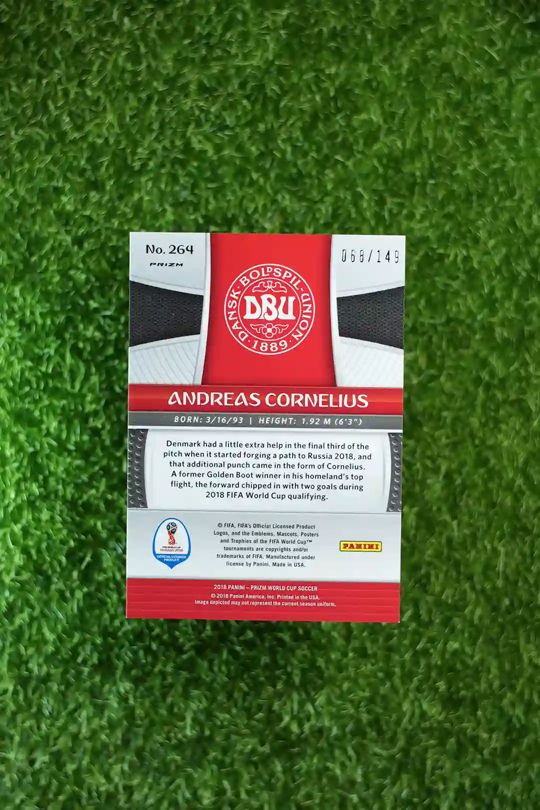 2018 Prizm Andreas Cornelius Red Prizm 068/149 - Image 2