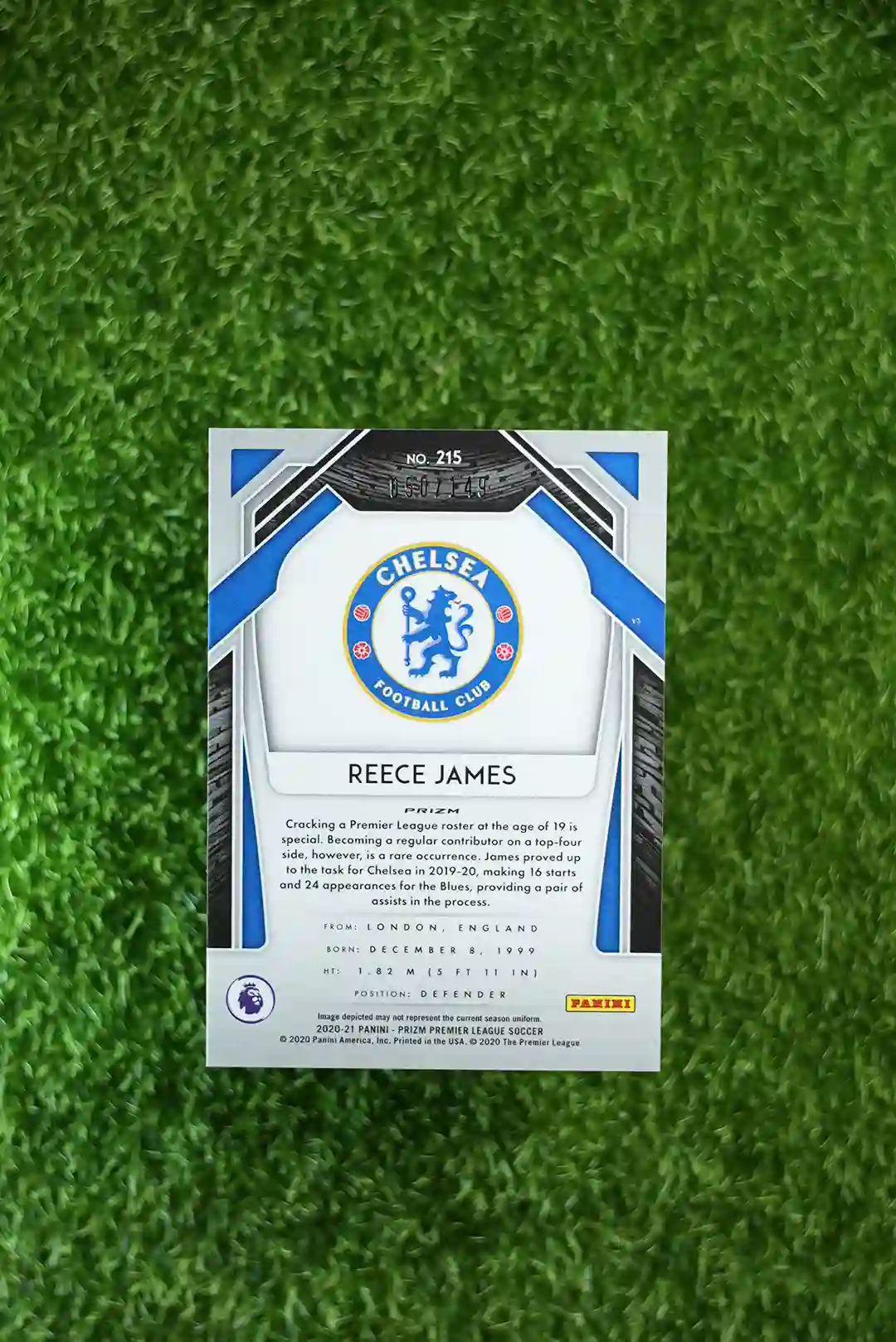 2020 Panini Prizm Premier League Reece James Red Prizm 215 - Image 2