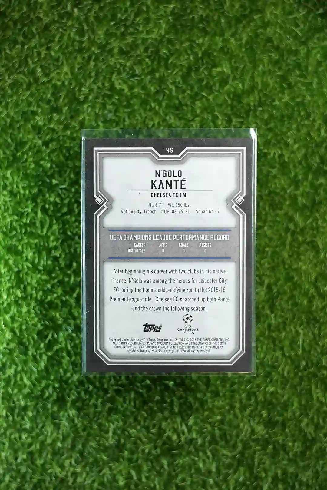 2018 Topps Champions League N'Golo Kante Base - Image 2
