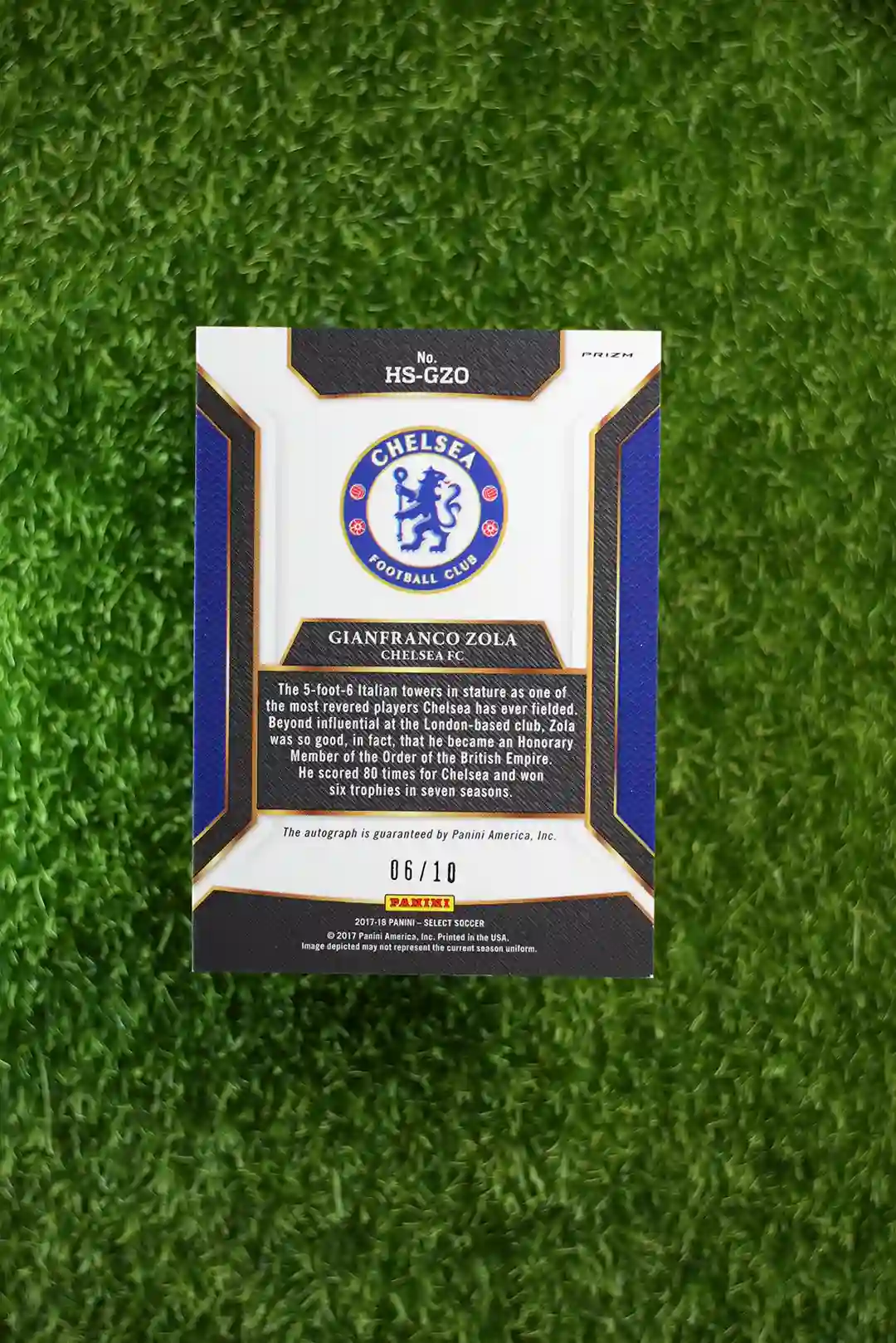 2017 Panini Select Soccer Gianfranco Zola Historic Signatures HS-GZO 06/10 - Image 2