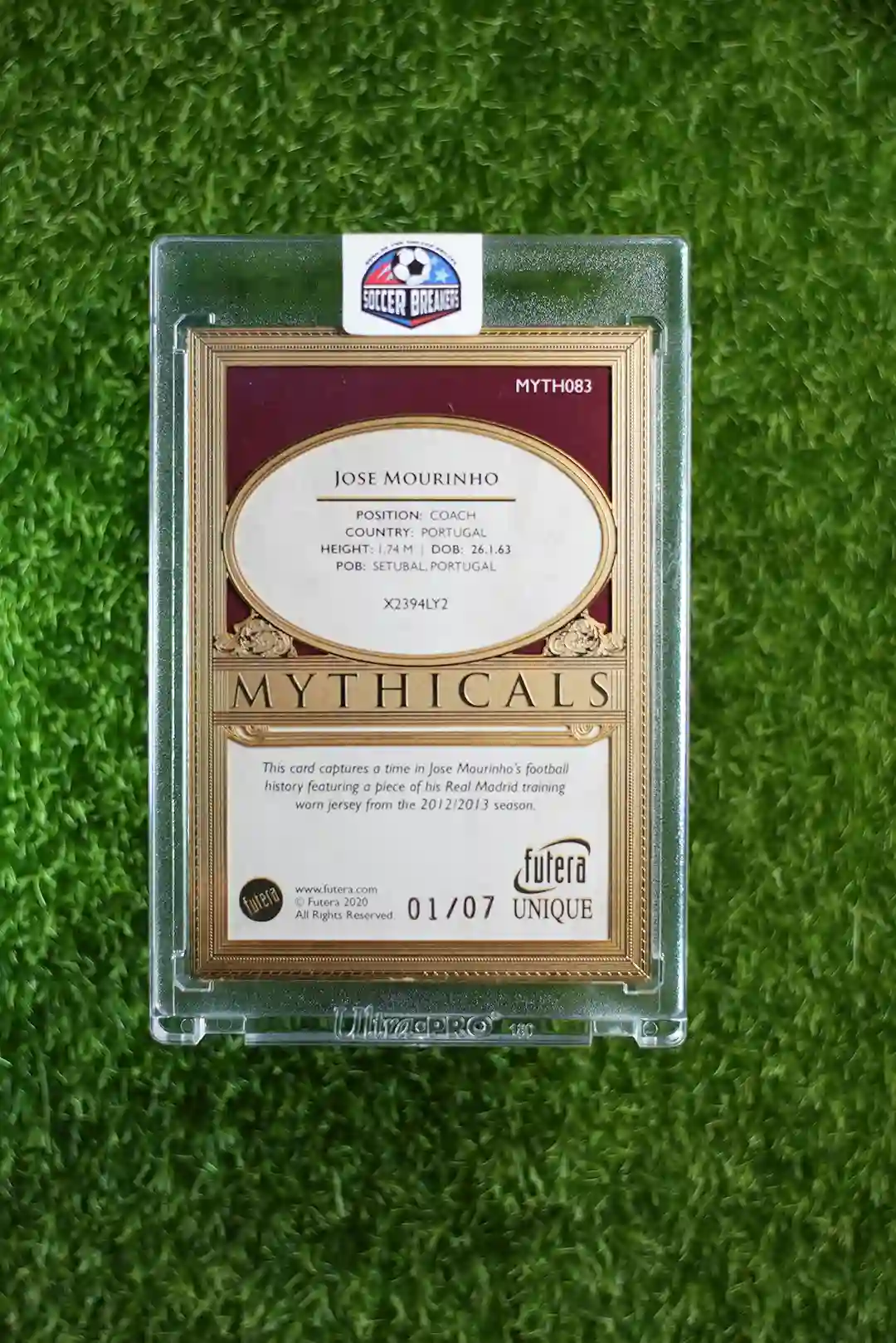 2020 Futera Soccer Breakers Jose Mourinho Mythicals - Image 2